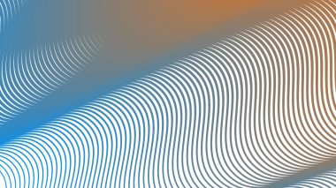 Modern Dijital Tasarım ve Yaratıcı Poster için Orange Blue Stripes Eğri Çizgisi Soyut Arkaplan