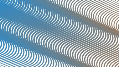 Modern Dijital Tasarım ve Yaratıcı Poster için Orange Blue Stripes Eğri Çizgisi Soyut Arkaplan