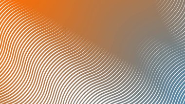 Modern Dijital Tasarım ve Yaratıcı Poster için Orange Blue Stripes Eğri Çizgisi Soyut Arkaplan