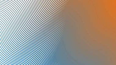 Modern Dijital Tasarım ve Yaratıcı Poster için Orange Blue Stripes Eğri Çizgisi Soyut Arkaplan