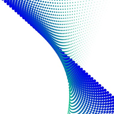 Mavi Yeşil Polkadot Yarım Tonlama Soyut Arkaplan Vektör Tasarımı Modern Noktalı Desen