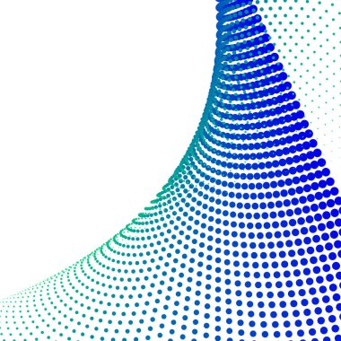 Mavi Yeşil Polkadot Yarım Tonlama Soyut Arkaplan Vektör Tasarımı Modern Noktalı Desen