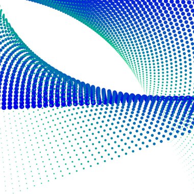 Mavi Yeşil Polkadot Yarım Tonlama Soyut Arkaplan Vektör Tasarımı Modern Noktalı Desen