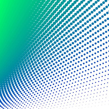 Mavi Yeşil Polkadot Yarım Tonlama Soyut Arkaplan Vektör Tasarımı Modern Noktalı Desen