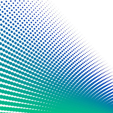 Mavi Yeşil Polkadot Yarım Tonlama Soyut Arkaplan Vektör Tasarımı Modern Noktalı Desen