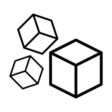 Anaokulu, anaokulu ve Montessori çocukları için vektör illüstrasyonundaki matematik aktiviteleri için küp simgesi, küboid şekil vektör ögesi