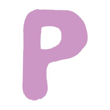 Çocuk yuvası ve anaokulu eğitimi için P harfi El Çizimi illüstrasyon elementi 