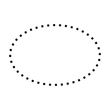Bir piktogram illüstrasyonunda yaratıcı grafik tasarımı için elips sembolü noktalı şekil vektör simgesi