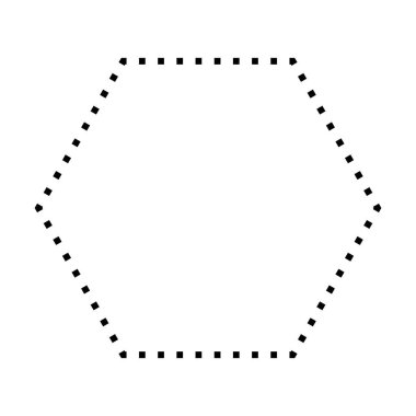 Piktogram illüstrasyonunda yaratıcı grafik tasarımı için altıgen şekilli nokta vektör simgesi