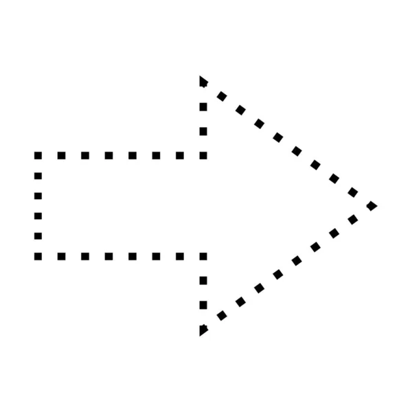 Symbole Flèche Forme Pointillée Icône Vectorielle Pour Conception Graphique Créative — Image vectorielle
