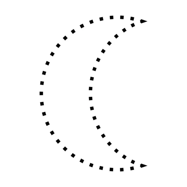 Symbole Croissant Forme Pointillée Icône Vectorielle Pour Conception Graphique Créative — Image vectorielle