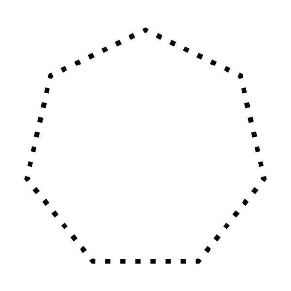 ピクトグラムのイラストで創造的なグラフィックデザインのUi要素のためのヘプタゴン形状点線記号ベクトルアイコン — ストックベクタ