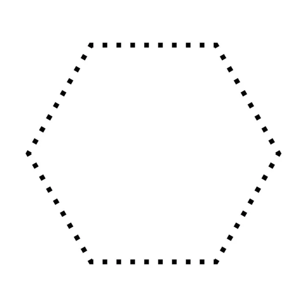 Forma Hexágono Símbolo Punteado Icono Vectorial Para Diseño Gráfico Creativo — Vector de stock