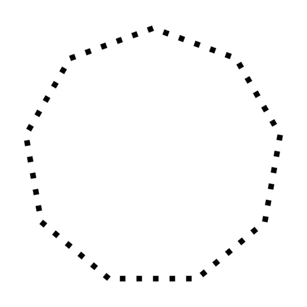Forme Nonagon Symbole Pointillé Icône Vectorielle Pour Conception Graphique Créative — Image vectorielle