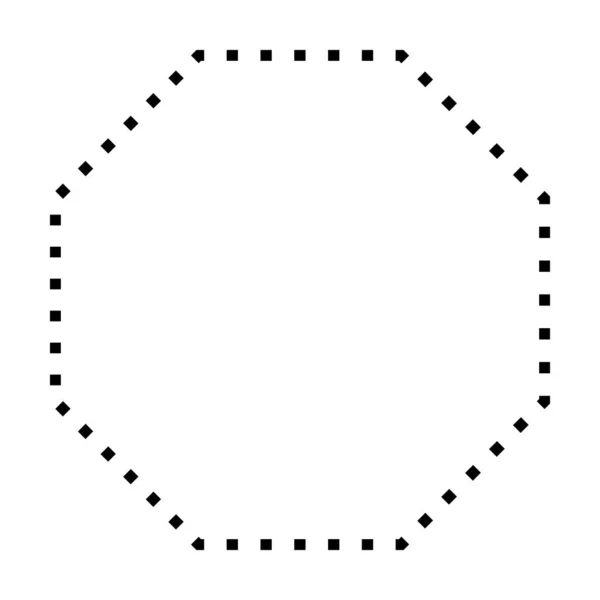 Simbolo Punteggiato Forma Ottagono Icona Vettoriale Grafica Creativa Elemento Pittogramma — Vettoriale Stock