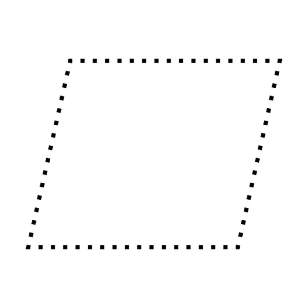 Parallélogramme Forme Pointillé Symbole Vectoriel Icône Pour Conception Graphique Créative — Image vectorielle