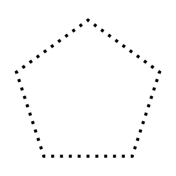 Symbole Pentagone Forme Pointillée Icône Vectorielle Pour Conception Graphique Créative — Image vectorielle