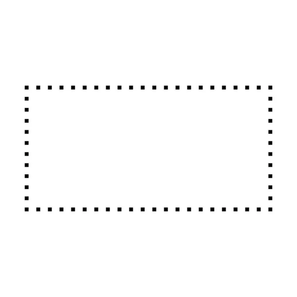 Forme Rectangulaire Pointillé Icône Vectoriel Symbole Pour Conception Graphique Créative — Image vectorielle