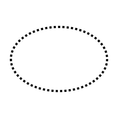 Bir piktogram illüstrasyonunda yaratıcı grafik tasarımı için elips sembolü noktalı şekil vektör simgesi
