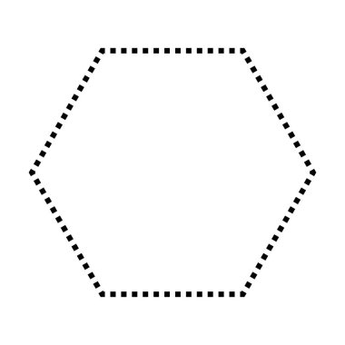 Piktogram illüstrasyonunda yaratıcı grafik tasarımı için altıgen sembollü nokta şekilli vektör simgesi