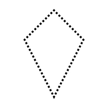 Piktogram illüstrasyonunda yaratıcı grafik tasarımı için Uçurtma şekilli noktalı sembol vektör simgesi