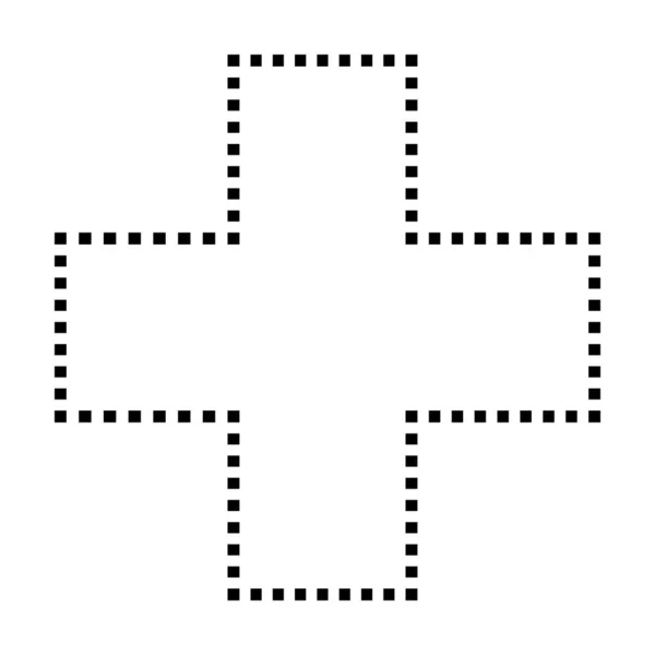 Cross Shape Dotted Symbol Vector Icon Creative Graphic Design Element — Stock Vector