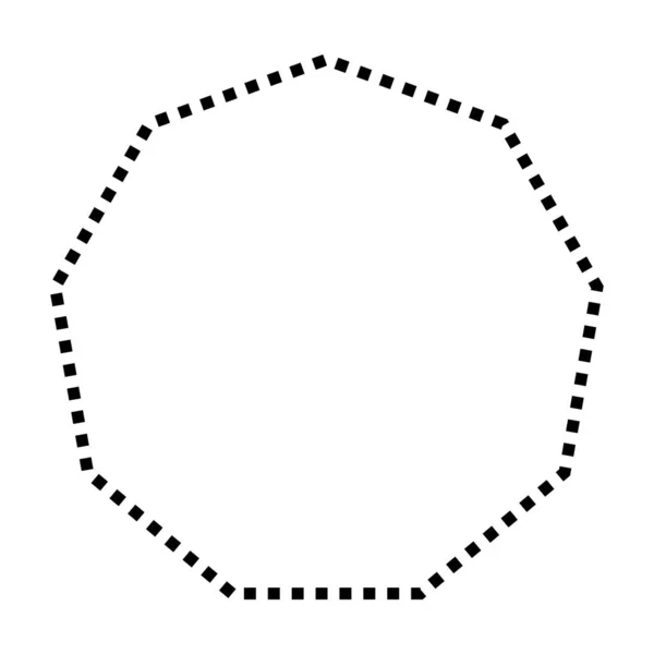 Symbole Nonagon Forme Pointillée Icône Vectorielle Pour Conception Graphique Créative — Image vectorielle
