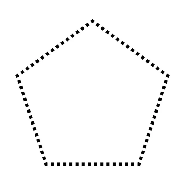 图形图解中具有创意的图形设计的五角大楼形虚线符号矢量图标 — 图库矢量图片