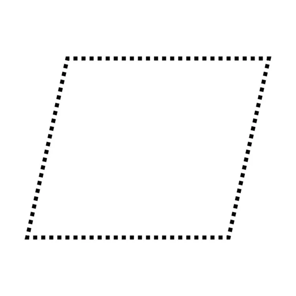 Parallelogram Símbolo Pontilhado Forma Vetor Ícone Para Design Gráfico Criativo — Vetor de Stock