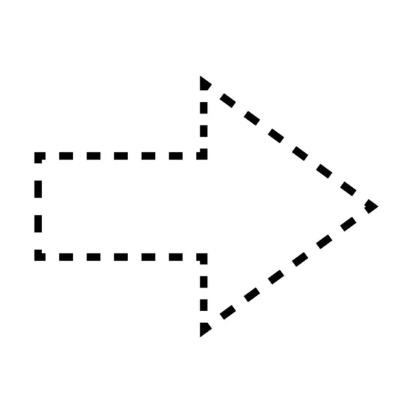 Arrow Shape Dashed Symbol Vector Icon Creative Graphic Design Element — Stock Vector