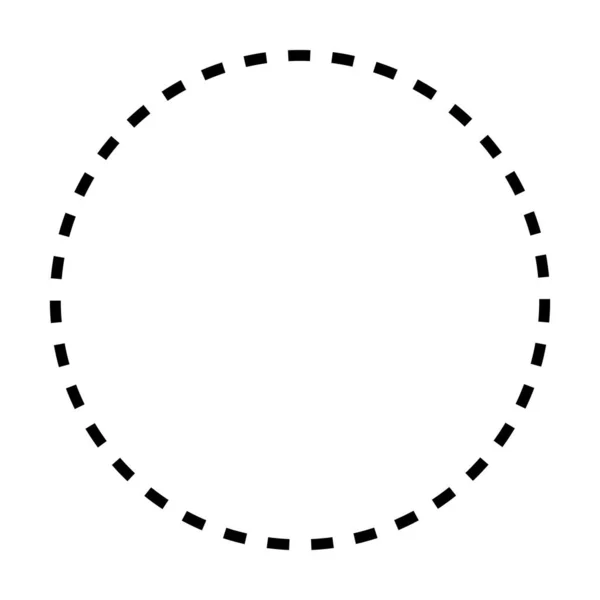 平面カラーピクトグラムイラストにおける創造的なグラフィックデザイン要素のための円形状破線アイコンベクトル形状シンボル — ストックベクタ