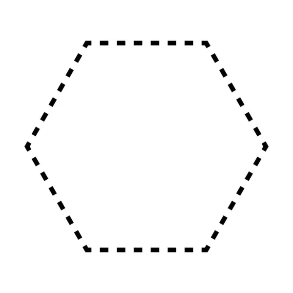 Hexagon Shape Dashed Symbol Vector Icon Creative Graphic Design Element — Stock Vector