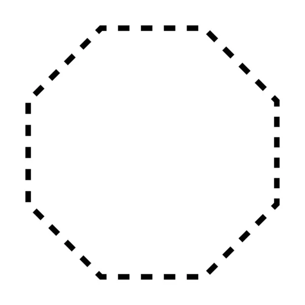 Octagon Symbol Dashed Shape Vector Icon Creative Graphic Design Element — Archivo Imágenes Vectoriales