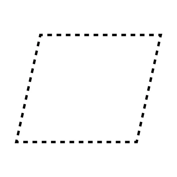 Parallelogram Symbol Dashed Shape Vector Icon Creative Graphic Design Element — Vetor de Stock