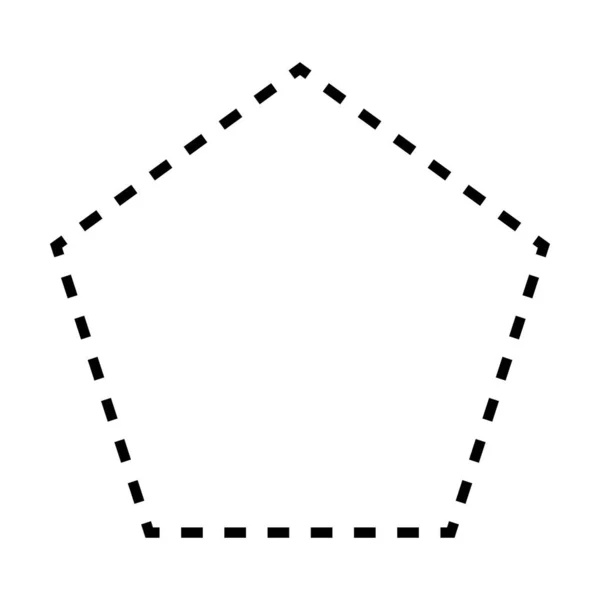 Forma Del Pentagono Tratteggiata Simbolo Icona Vettoriale Design Grafico Creativo — Vettoriale Stock