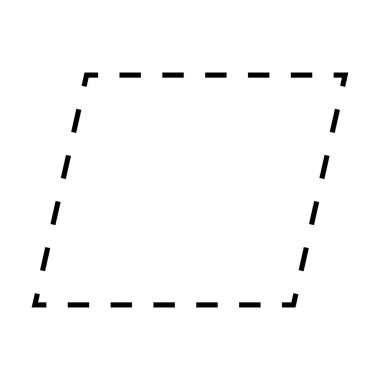 Piktogram illüstrasyonunda yaratıcı grafik tasarımı için paralel kenarlı sembol vektör simgesi