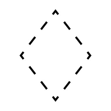 Rhombus symbol dashed shape vector icon for creative graphic design ui element in a pictogram illustration