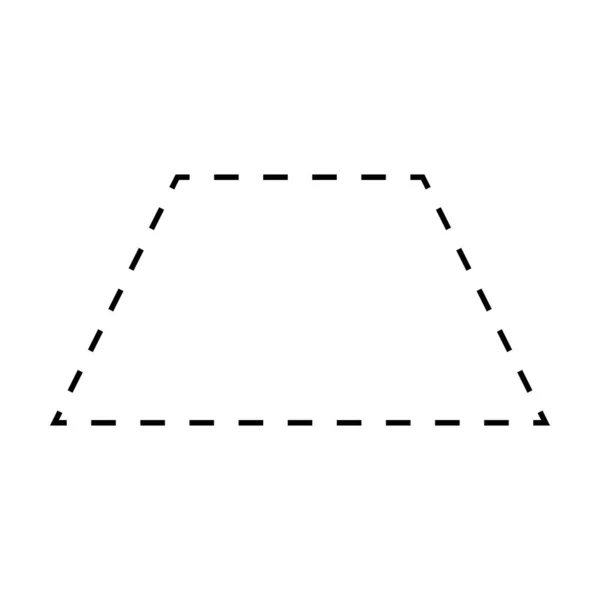 Trapezoid Trapezium Symbol Dashed Shape Vector Icon Creative Graphic Design — 图库矢量图片