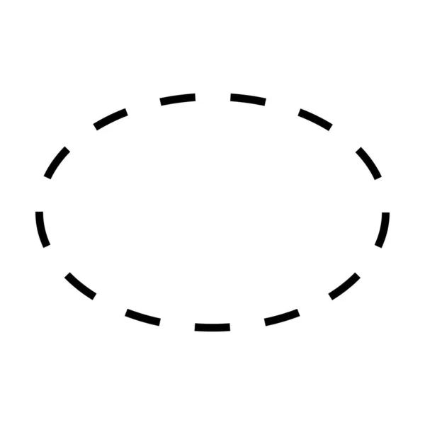 Ellisse Forma Tratteggiata Simbolo Icona Vettoriale Elemento Grafica Creativa Pittogramma — Vettoriale Stock