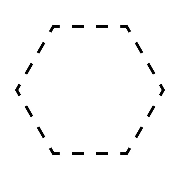Hexagon Symbol Dashed Shape Vector Icon Creative Graphic Design Element — Vettoriale Stock