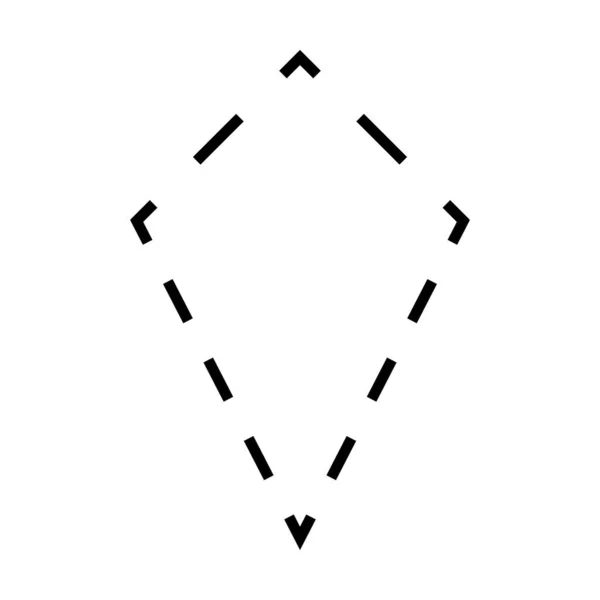ピクトグラムのイラスト比率で創造的なグラフィックデザインのUi要素のためのカイトシンボル破線形状ベクトルアイコン — ストックベクタ