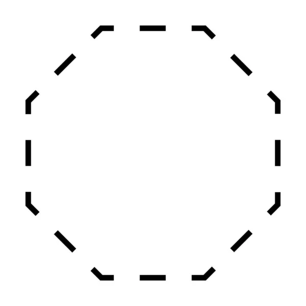 Octágono Forma Discontinua Icono Vector Símbolo Para Diseño Gráfico Creativo — Vector de stock