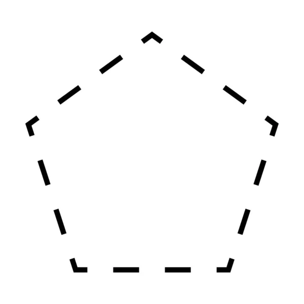 Pentagon Symbol Dashed Shape Vector Icon Creative Graphic Design Element — Stockvector