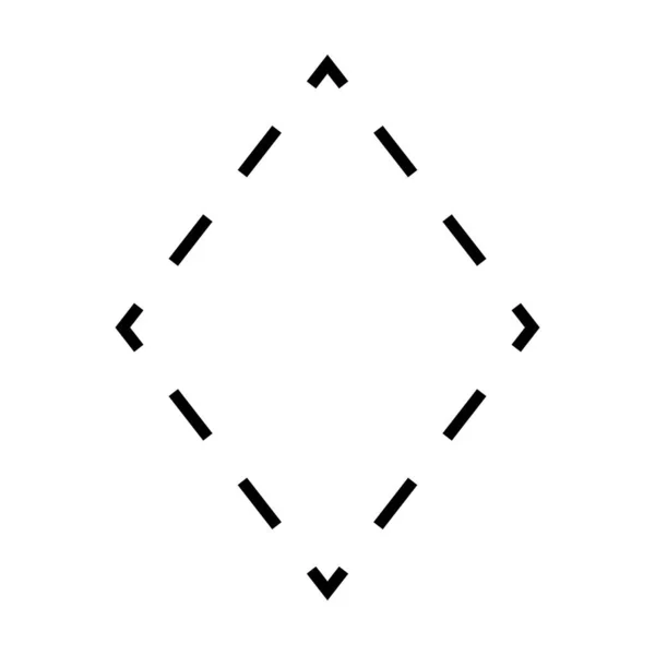 Rhombus Symbol Dashed Shape Vector Icon Creative Graphic Design Element — Vetor de Stock