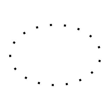 Bir piktogram illüstrasyonunda yaratıcı grafik tasarımı için elips sembolü noktalı şekil vektör simgesi