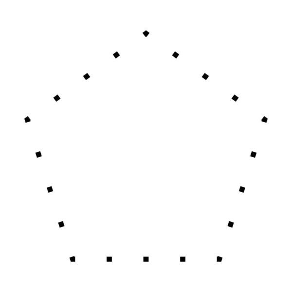Simbolo Punteggiato Forma Pentagono Icona Vettoriale Grafica Creativa Elemento Pittogramma — Vettoriale Stock