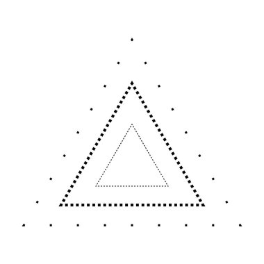 Anaokulu, anaokulu ve Montessori çocukları için vektör illüstrasyonunda hazırlık, çizim ve uygulama faaliyetleri için üçgen şeklindeki kırık çizgi ögesinin izini sürmek