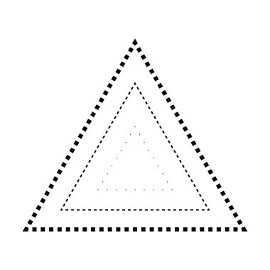 Anaokulu, anaokulu ve Montessori çocukları için vektör illüstrasyonunda hazırlık, çizim ve uygulama faaliyetleri için üçgen şeklindeki kırık çizgi ögesinin izini sürmek