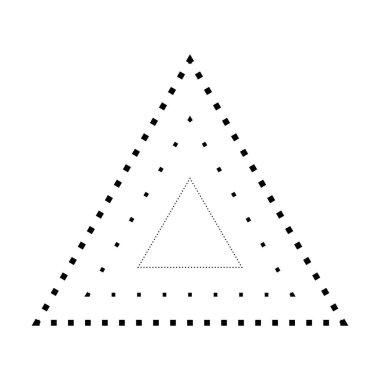 Anaokulu, anaokulu ve Montessori çocukları için vektör illüstrasyonunda hazırlık, çizim ve uygulama faaliyetleri için üçgen şeklindeki kırık çizgi ögesinin izini sürmek