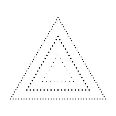 Anaokulu, anaokulu ve Montessori çocukları için vektör illüstrasyonunda hazırlık, çizim ve uygulama faaliyetleri için üçgen şeklindeki kırık çizgi ögesinin izini sürmek
